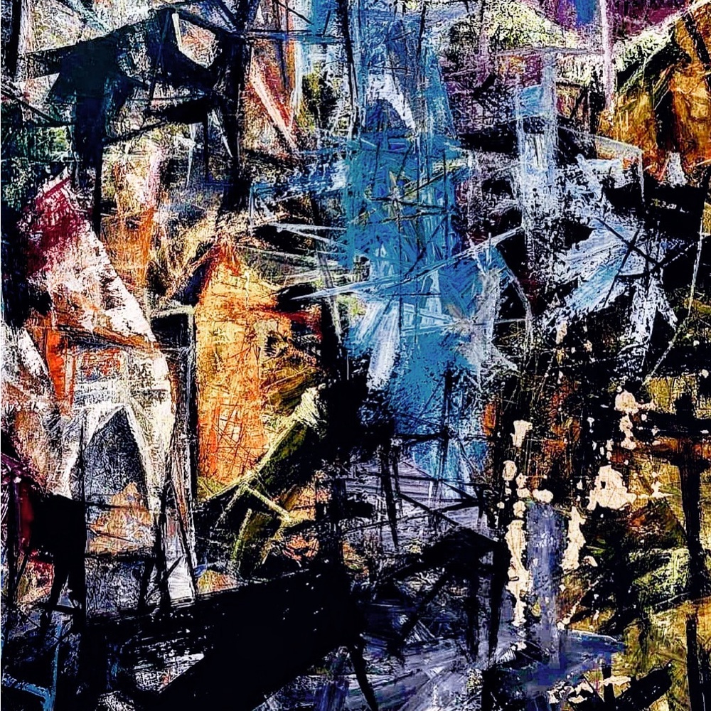 Jack Tomas Art Original Wall Art painting mix media on canvas 48”x48”x2”